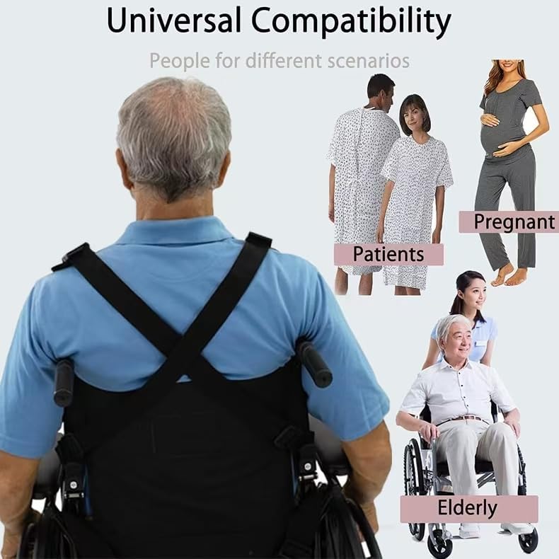 SOFFRIA Wheelchair Seat Belt for Adults Chest Harness Safety Strap for Elderly & Disabled Torso Support with Adjustable Anti-Slip Restraint Vest Blue - Image 5